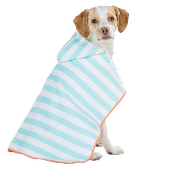 TOP PAW Striped Hooded Towel Super Absorbent Microfiber Size Small/Medium - Picture 2 of 9